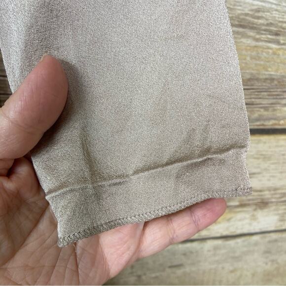 Theory Maiba Bright Satin Dress Womens 2 Silver Dropped Waist Back Zip Pockets - Picture 5 of 8